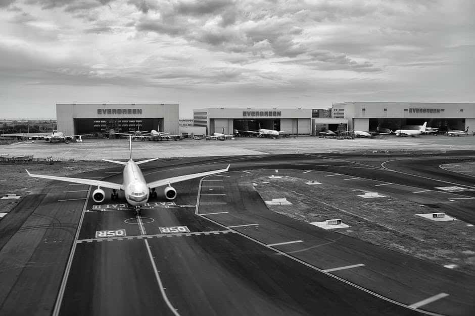 Aeroplane on airport pavement